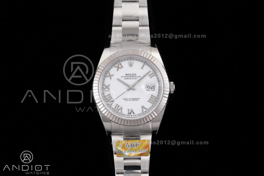 DateJust 41 126334 ARF 1:1 Best Edition 904L Steel White Roman Dial on Oyster Bracelet DD3235