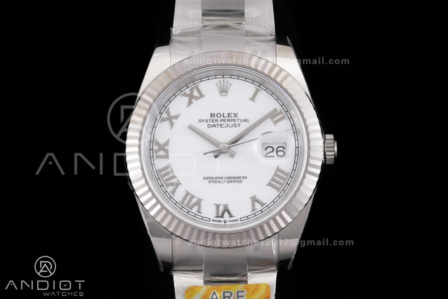 DateJust 41 126334 ARF 1:1 Best Edition 904L Steel White Roman Dial on Oyster Bracelet DD3235