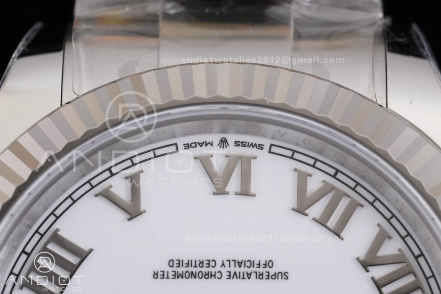 DateJust 41 126334 ARF 1:1 Best Edition 904L Steel White Roman Dial on Oyster Bracelet DD3235
