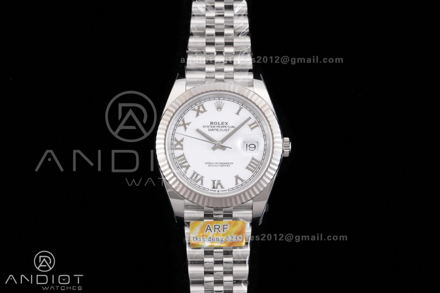 DateJust 41 126334 ARF 1:1 Best Edition 904L Steel  White Roman Dial on Jubilee Bracelet DD3235