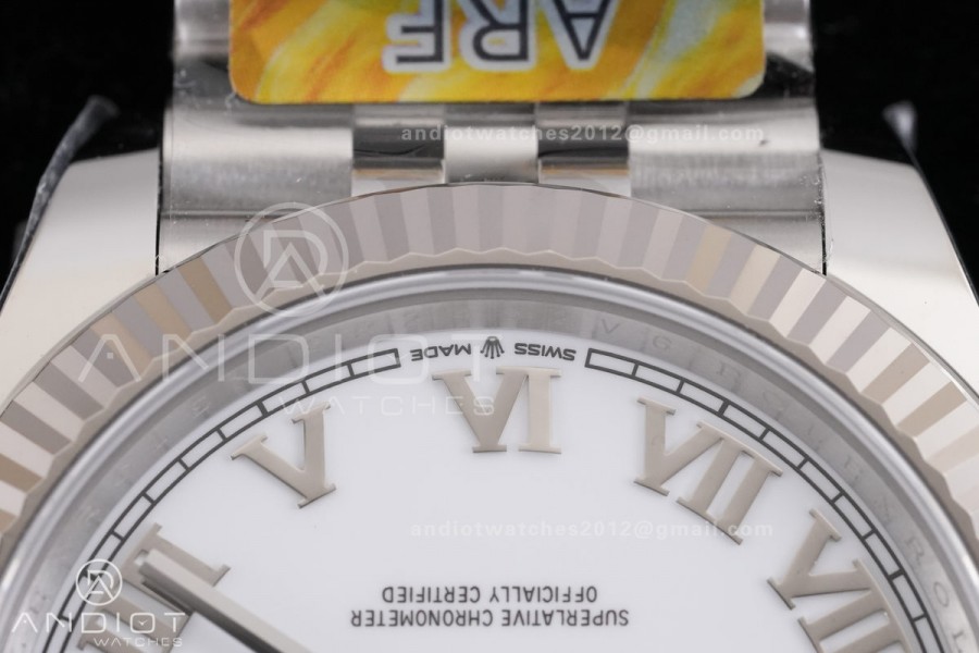 DateJust 41 126334 ARF 1:1 Best Edition 904L Steel  White Roman Dial on Jubilee Bracelet DD3235