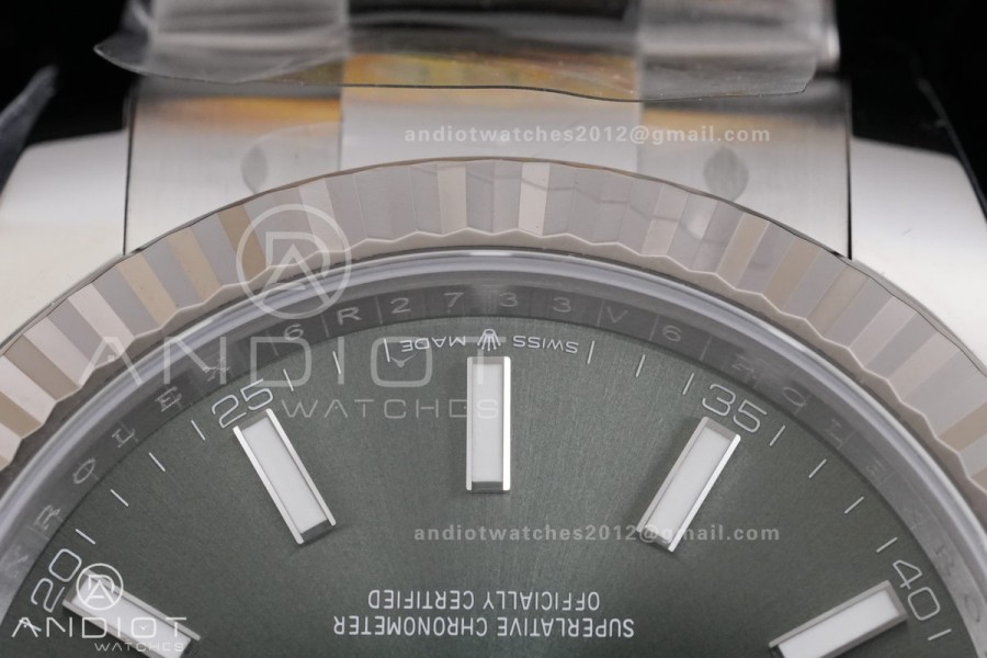 DateJust 41 126334 ARF 1:1 Best Edition 904L Steel Green Stick Dial on Oyster Bracelet DD3235