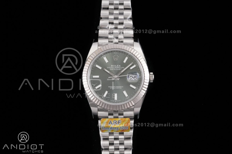 DateJust 41 126334 ARF 1:1 Best Edition 904L Steel Green Stick Dial on Jubilee Bracelet DD3235