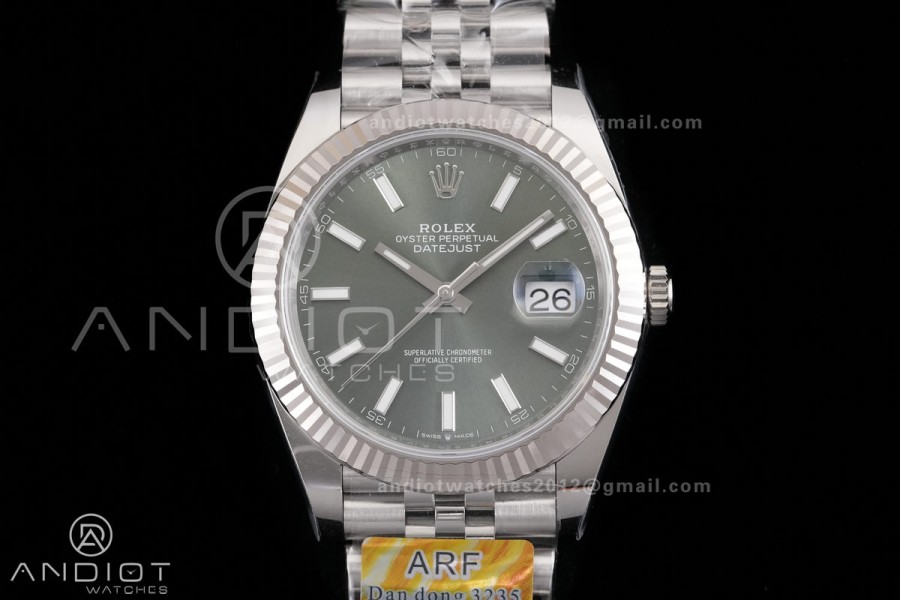 DateJust 41 126334 ARF 1:1 Best Edition 904L Steel Green Stick Dial on Jubilee Bracelet DD3235