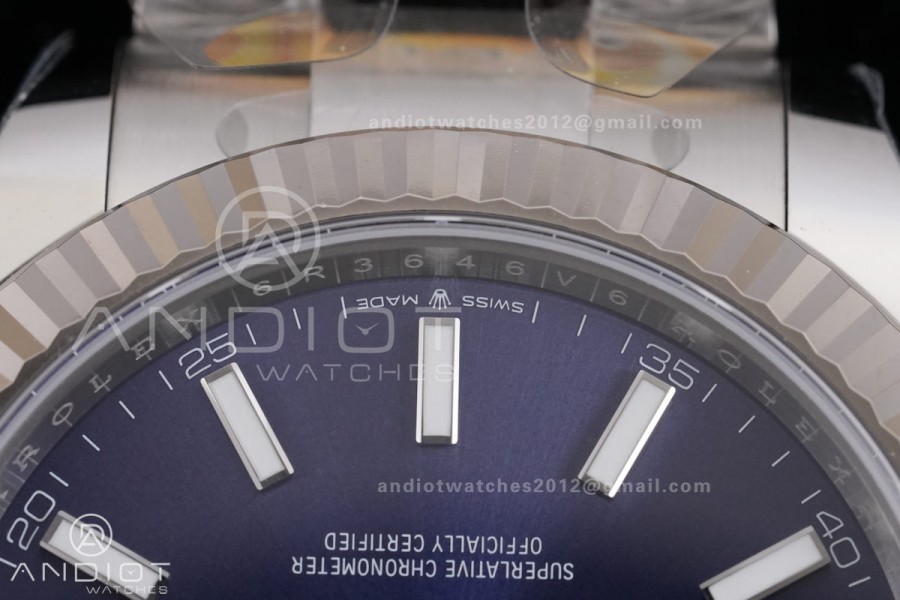 DateJust 41 126334 ARF 1:1 Best Edition 904L Steel Blue Stick Dial on Oyster Bracelet DD3235