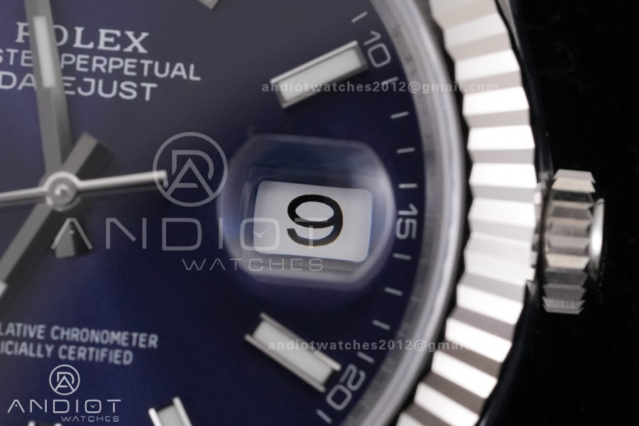 DateJust 41 126334 ARF 1:1 Best Edition 904L Steel Blue Stick Dial on Oyster Bracelet DD3235