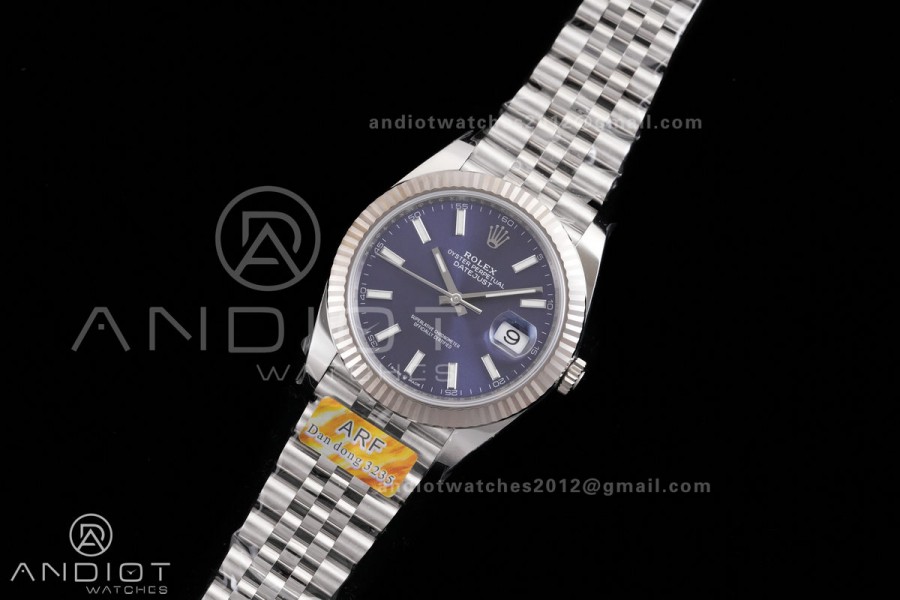 DateJust 41 126334 ARF 1:1 Best Edition 904L Steel Blue Stick Dial on Jubilee Bracelet DD3235