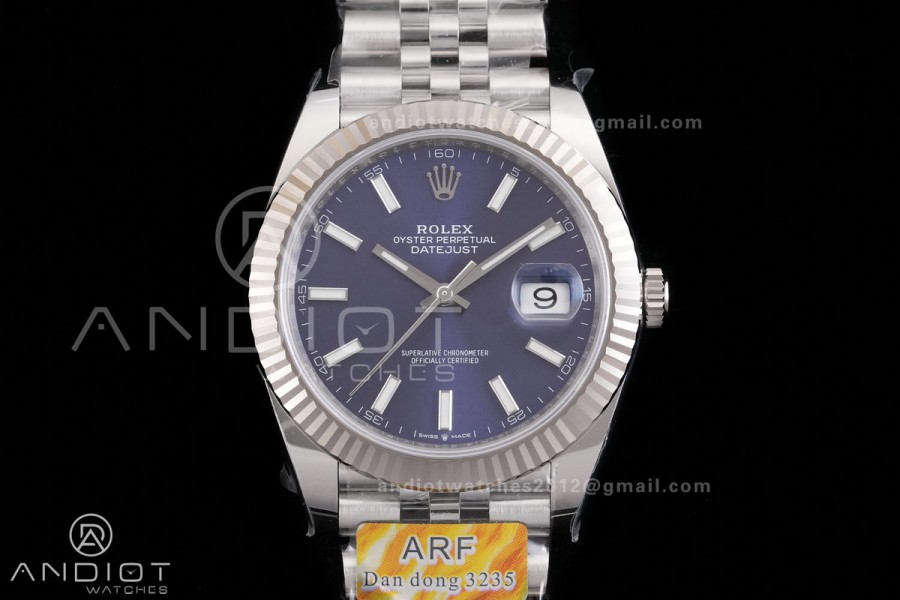 DateJust 41 126334 ARF 1:1 Best Edition 904L Steel Blue Stick Dial on Jubilee Bracelet DD3235