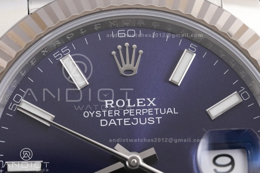 DateJust 41 126334 ARF 1:1 Best Edition 904L Steel Blue Stick Dial on Jubilee Bracelet DD3235
