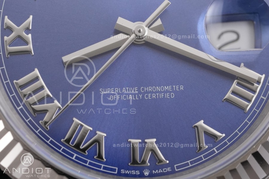 DateJust 41 126334 ARF 1:1 Best Edition 904L Steel  Blue Roman Dial on Oyster Bracelet DD3235