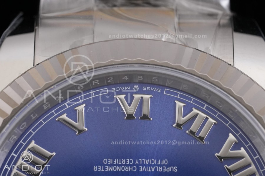 DateJust 41 126334 ARF 1:1 Best Edition 904L Steel  Blue Roman Dial on Oyster Bracelet DD3235