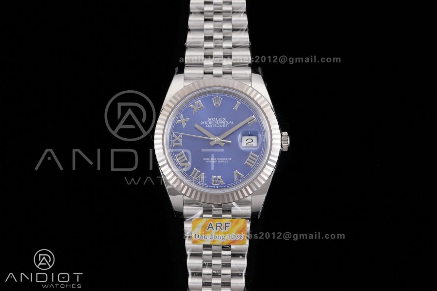 DateJust 41 126334 ARF 1:1 Best Edition 904L Steel Blue Roman Dial on Jubilee Bracelet DD3235