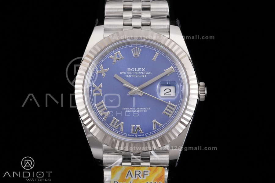 DateJust 41 126334 ARF 1:1 Best Edition 904L Steel Blue Roman Dial on Jubilee Bracelet DD3235