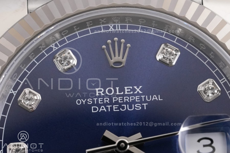 DateJust 41 126334 ARF 1:1 Best Edition 904L Steel Blue Diamonds Dial on Oyster Bracelet DD3235