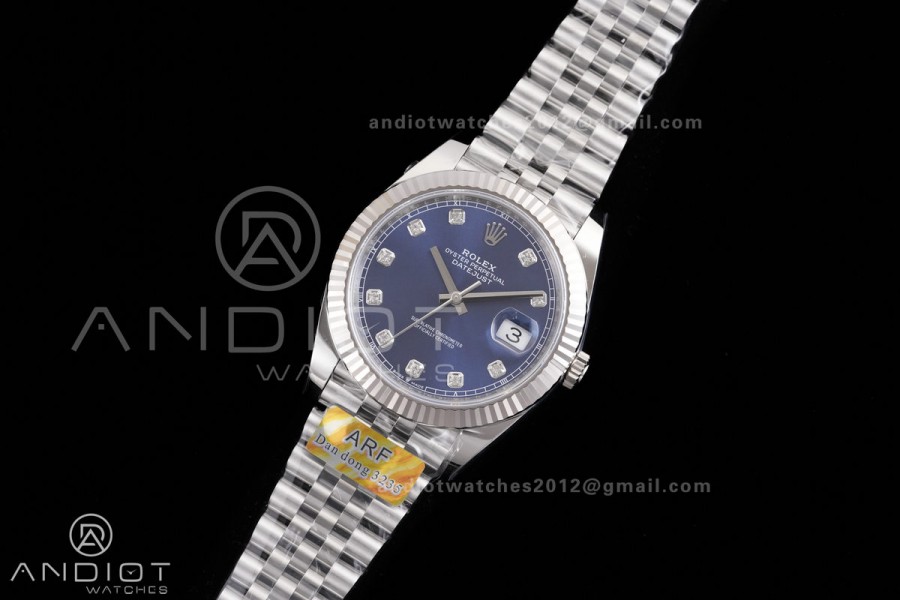 DateJust 41 126334 ARF 1:1 Best Edition 904L Steel Blue Diamonds Dial on Jubilee Bracelet DD3235