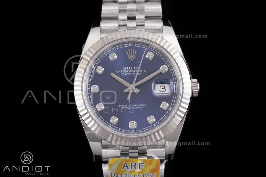 DateJust 41 126334 ARF 1:1 Best Edition 904L Steel Blue Diamonds Dial on Jubilee Bracelet DD3235