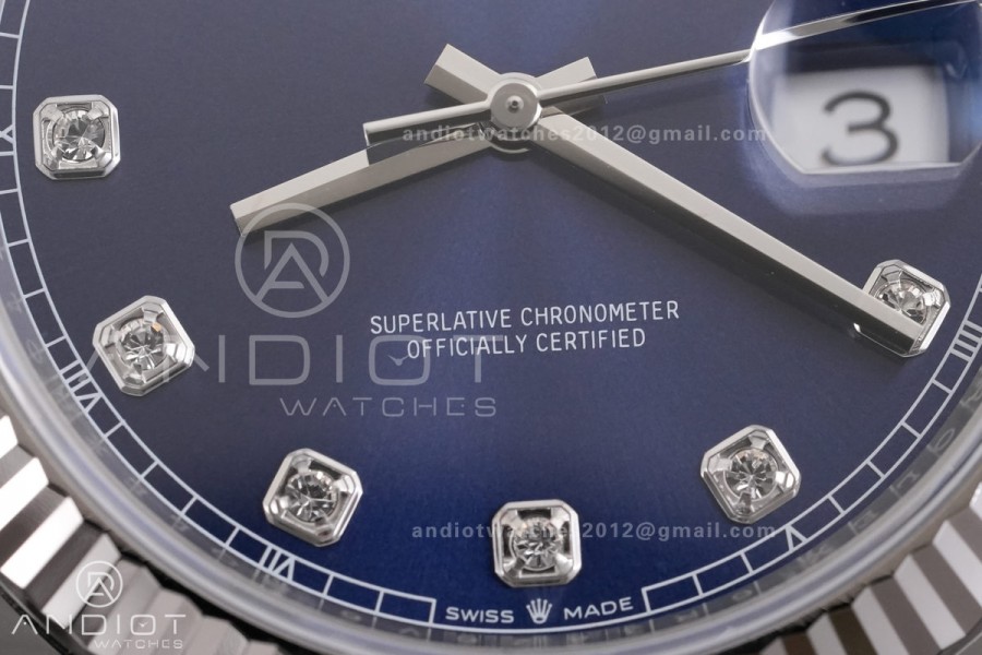 DateJust 41 126334 ARF 1:1 Best Edition 904L Steel Blue Diamonds Dial on Jubilee Bracelet DD3235