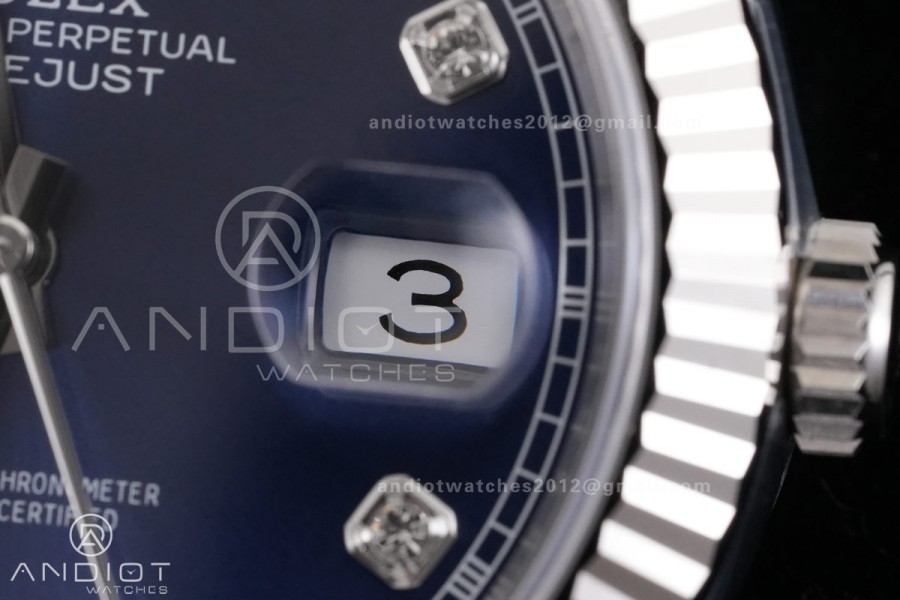 DateJust 41 126334 ARF 1:1 Best Edition 904L Steel Blue Diamonds Dial on Jubilee Bracelet DD3235