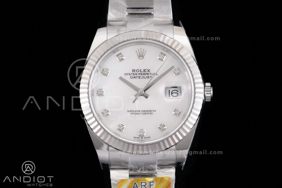 DateJust 41 126334 904L SS ARF 1:1 Best Edition White MOP Dial on Oyster Bracelet DD3235