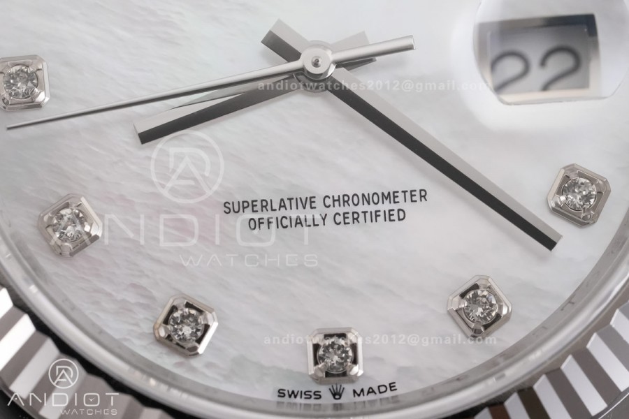 DateJust 41 126334 904L SS ARF 1:1 Best Edition White MOP Dial on Oyster Bracelet DD3235