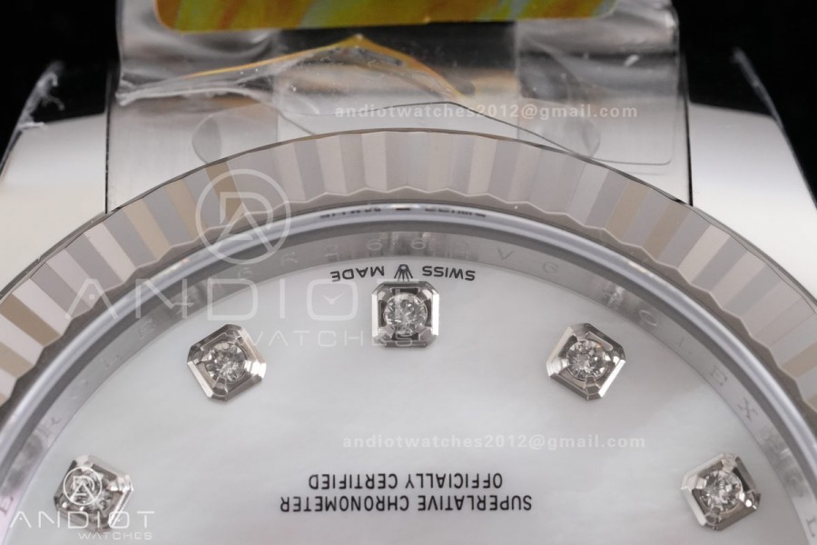 DateJust 41 126334 904L SS ARF 1:1 Best Edition White MOP Dial on Oyster Bracelet DD3235