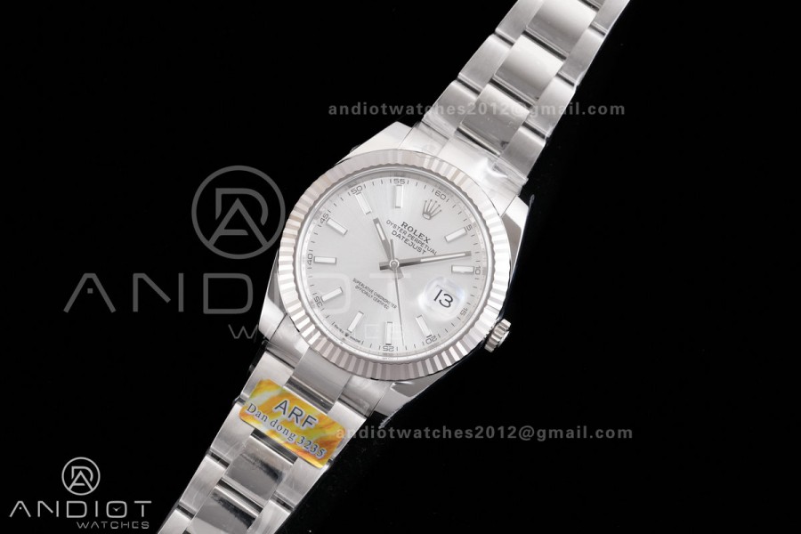 DateJust 41 126334 ARF 1:1 Best Edition 904L Steel Silver Stick Dial on Oyster Bracelet DD3235