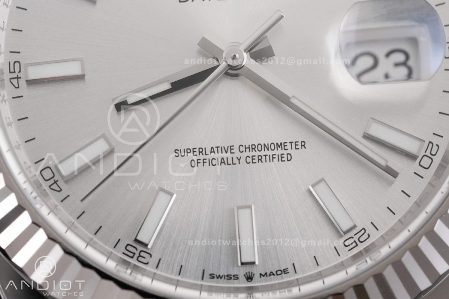 DateJust 41 126334 ARF 1:1 Best Edition 904L Steel Silver Stick Dial on Oyster Bracelet DD3235