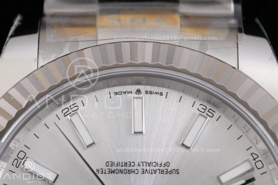 DateJust 41 126334 ARF 1:1 Best Edition 904L Steel Silver Stick Dial on Oyster Bracelet DD3235