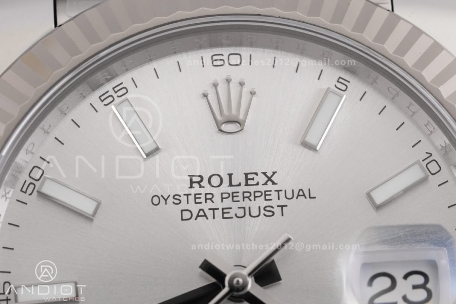 DateJust 41 126334 ARF 1:1 Best Edition 904L Steel Silver Stick Dial on Jubilee Bracelet DD3235