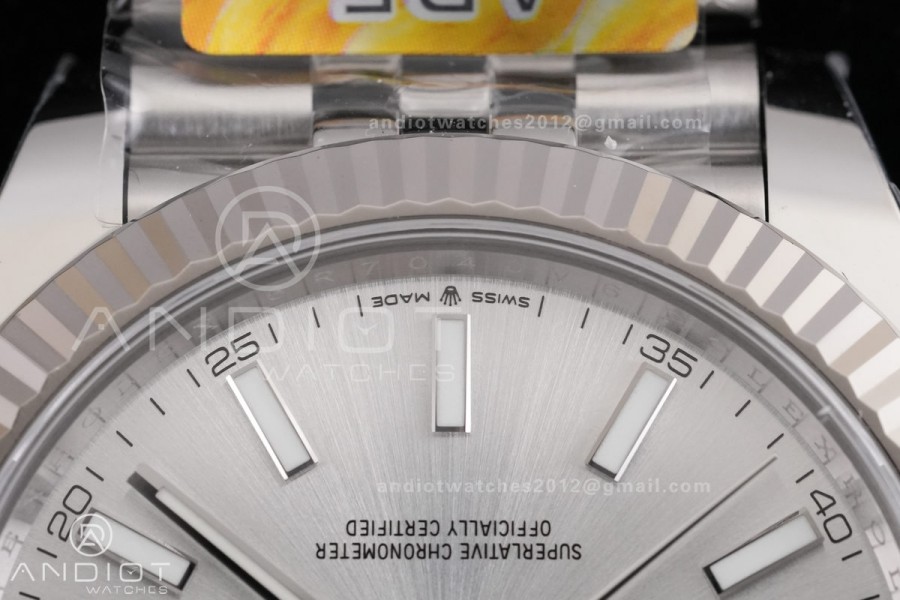 DateJust 41 126334 ARF 1:1 Best Edition 904L Steel Silver Stick Dial on Jubilee Bracelet DD3235