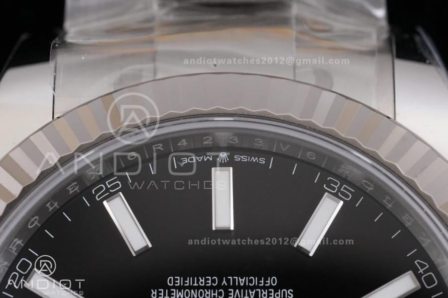 DateJust 41 126334 ARF 1:1 Best Edition 904L Steel Black Stick Dial on Oyster Bracelet DD3235