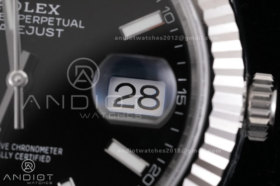 DateJust 41 126334 ARF 1:1 Best Edition 904L Steel Black Stick Dial on Oyster Bracelet DD3235