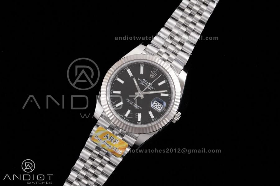 DateJust 41 126334 ARF 1:1 Best Edition 904L Steel Black Stick Dial on Jubilee Bracelet DD3235