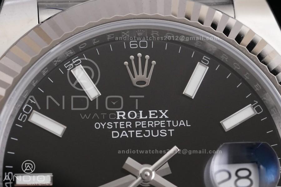 DateJust 41 126334 ARF 1:1 Best Edition 904L Steel Black Stick Dial on Jubilee Bracelet DD3235