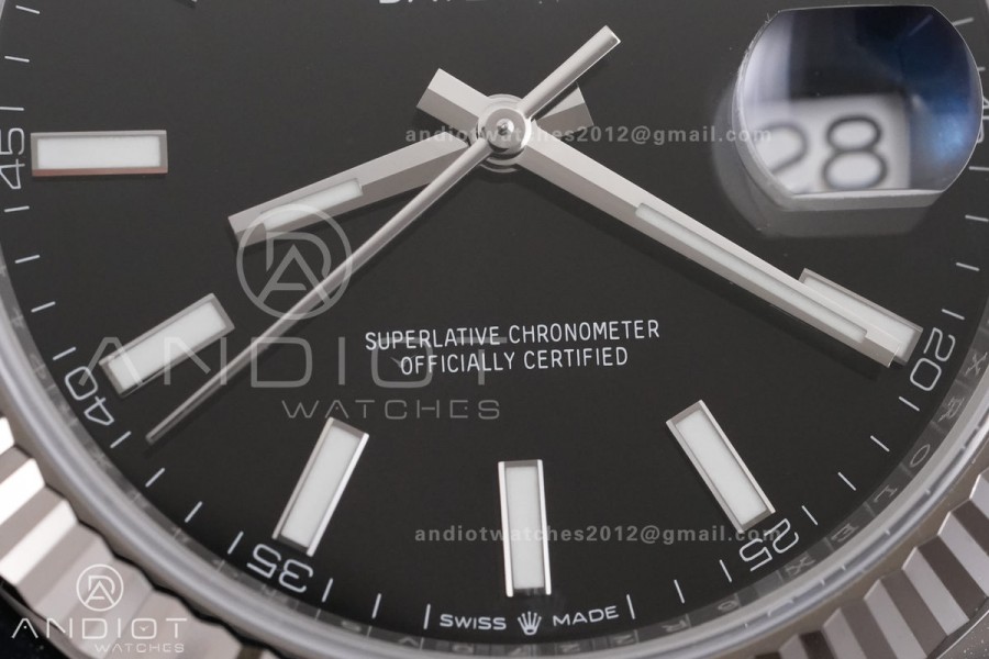 DateJust 41 126334 ARF 1:1 Best Edition 904L Steel Black Stick Dial on Jubilee Bracelet DD3235