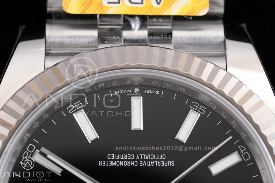 DateJust 41 126334 ARF 1:1 Best Edition 904L Steel Black Stick Dial on Jubilee Bracelet DD3235