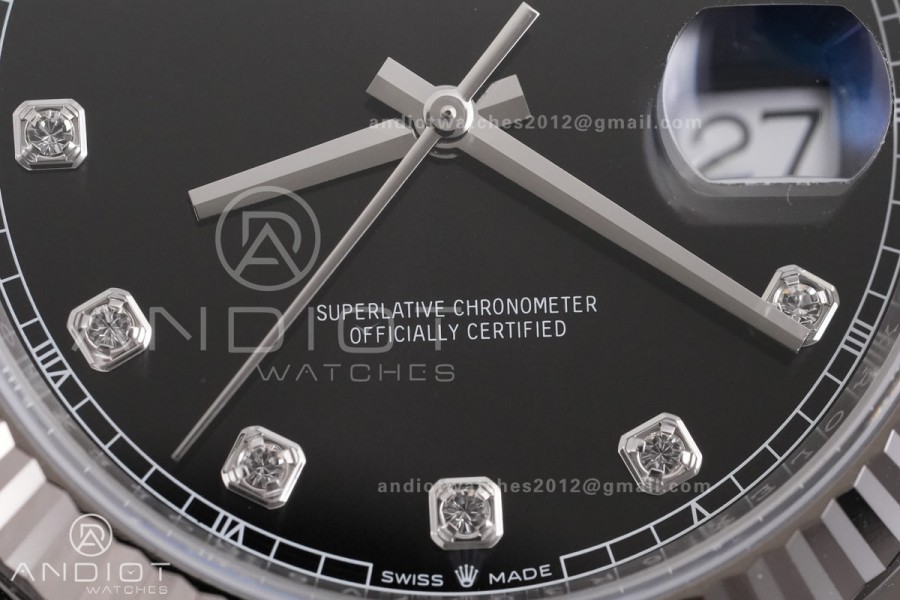 DateJust 41 126334 ARF 1:1 Best Edition 904L Steel Black Diamonds Dial on Jubilee Bracelet DD3235