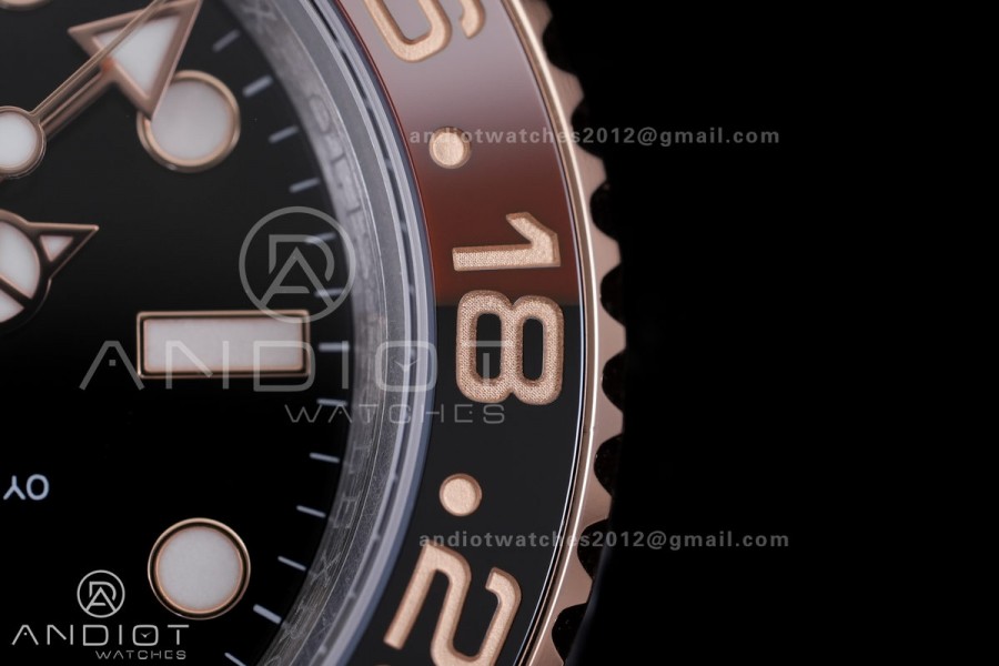 GMT Master II 126711 CHNR 904L SS/RG ARF Gain Weight 1:1 Root Beer Best Edition Black Dial On SS/RG Bracelet DD3285