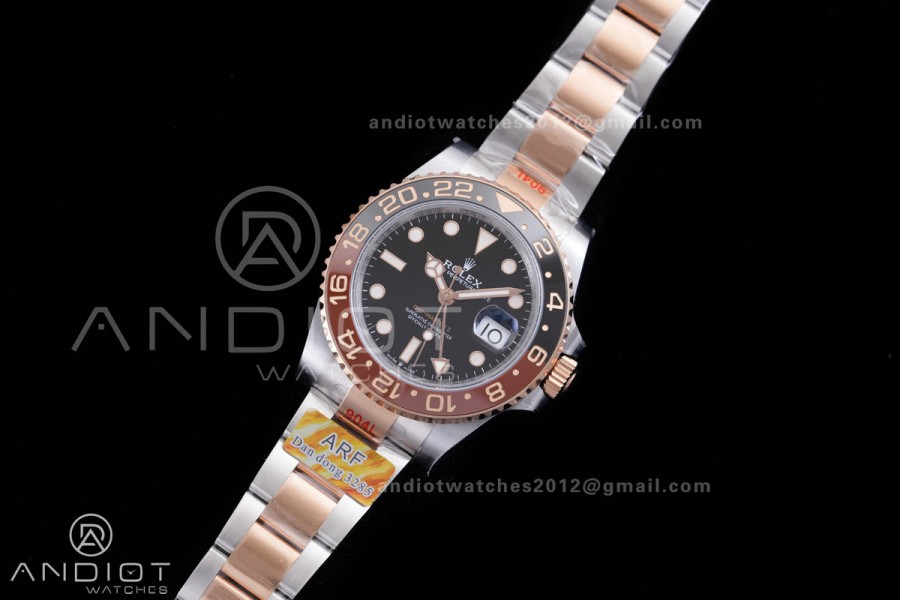 GMT Master II 126711 CHNR 904L SS/RG ARF Gain Weight 1:1 Root Beer Best Edition Black Dial On SS/RG Bracelet DD3285