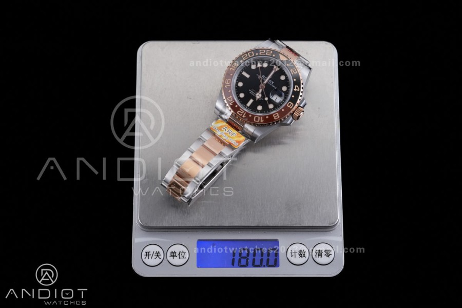 GMT Master II 126711 CHNR 904L SS/RG ARF Gain Weight 1:1 Root Beer Best Edition Black Dial On SS/RG Bracelet DD3285