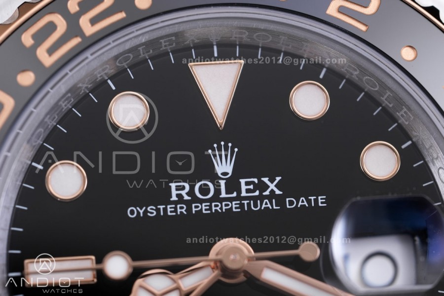 GMT Master II 126711 CHNR 904L SS/RG ARF Gain Weight 1:1 Root Beer Best Edition Black Dial On SS/RG Bracelet DD3285