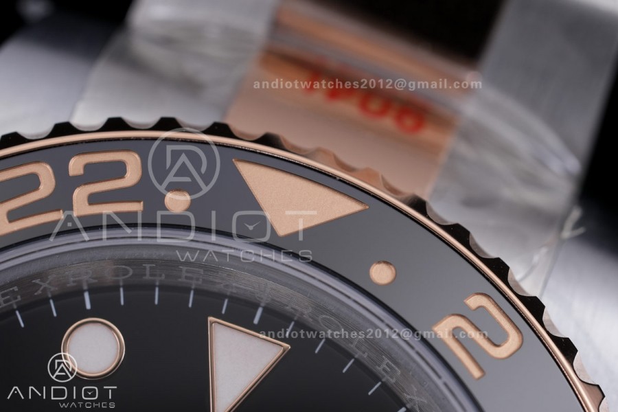 GMT Master II 126711 CHNR 904L SS/RG ARF Gain Weight 1:1 Root Beer Best Edition Black Dial On SS/RG Bracelet DD3285