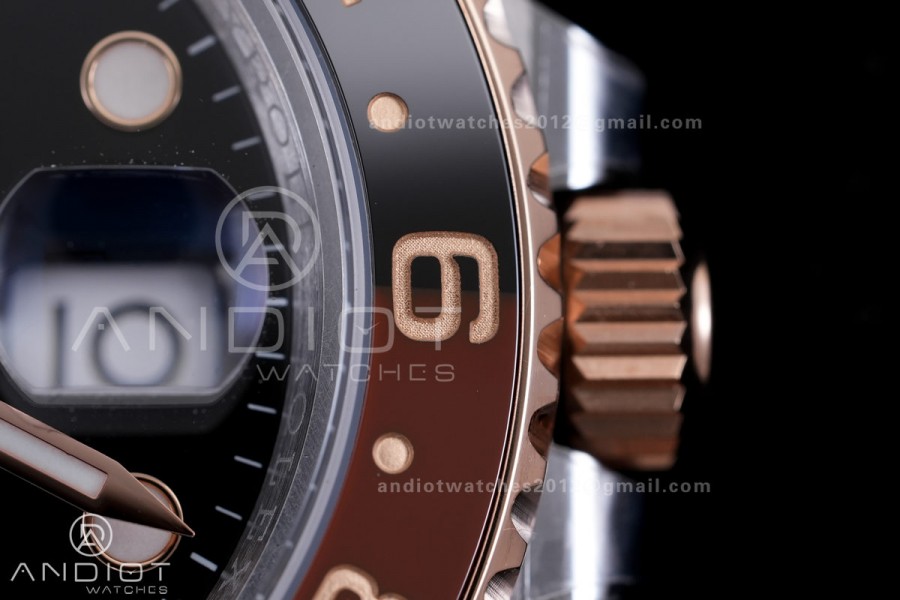 GMT Master II 126711 CHNR 904L SS/RG ARF Gain Weight 1:1 Root Beer Best Edition Black Dial On SS/RG Bracelet DD3285