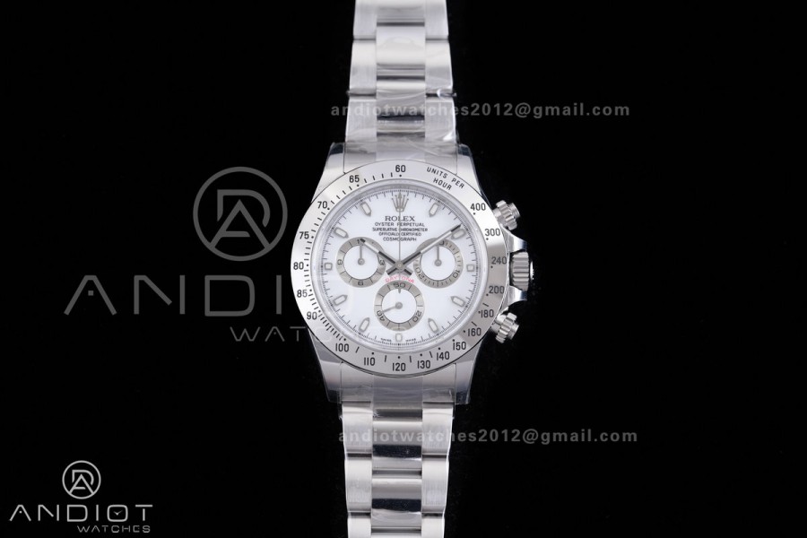 Daytona 116520 VSF 1:1 Best Edition 904L SS Case and Bracelet White Dial DD4130