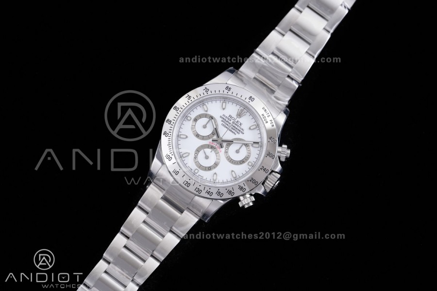 Daytona 116520 VSF 1:1 Best Edition 904L SS Case and Bracelet White Dial DD4130
