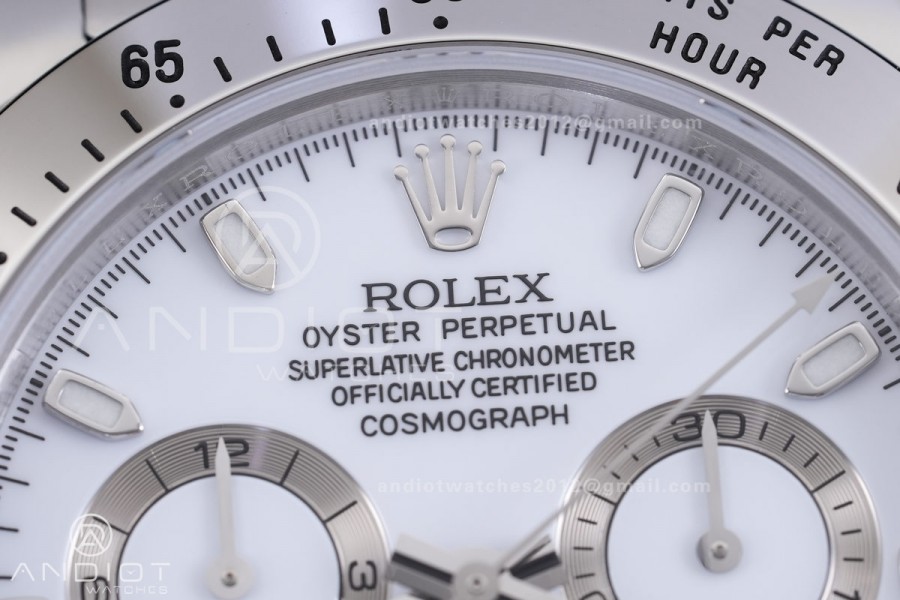 Daytona 116520 VSF 1:1 Best Edition 904L SS Case and Bracelet White Dial DD4130