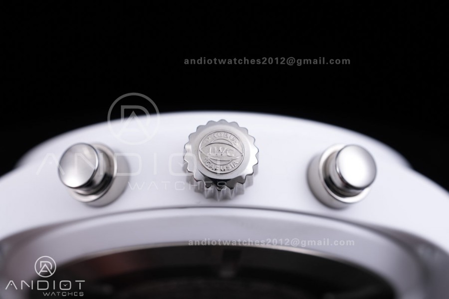 Pilot Chrono IW389105 White Ceramic “Lake Tahoe” APSF 1:1 Best Edition on White Rubber Strap DD69385 Super Clone