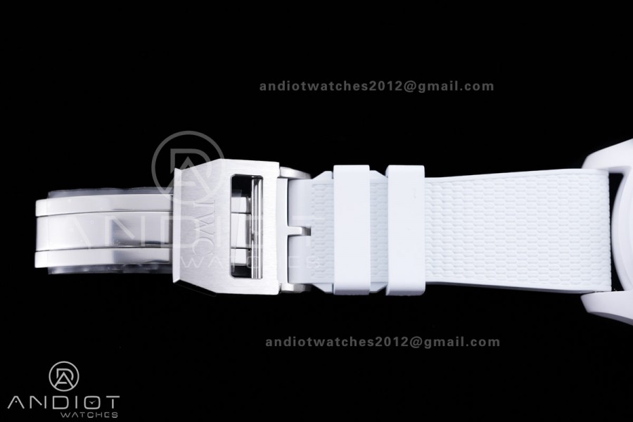 Pilot Chrono IW389105 White Ceramic “Lake Tahoe” APSF 1:1 Best Edition on White Rubber Strap DD69385 Super Clone