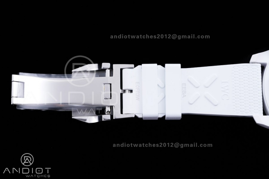 Pilot Chrono IW389105 White Ceramic “Lake Tahoe” APSF 1:1 Best Edition on White Rubber Strap DD69385 Super Clone