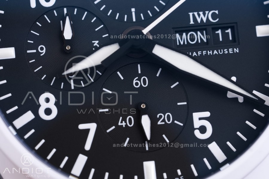 Pilot Chrono IW389105 White Ceramic “Lake Tahoe” APSF 1:1 Best Edition on White Rubber Strap DD69385 Super Clone